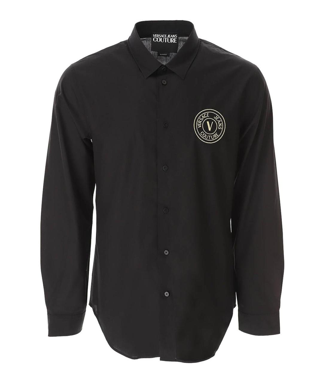 VERSACE JEANS COUTURE Черная хлопковая классическая рубашка, фото 1