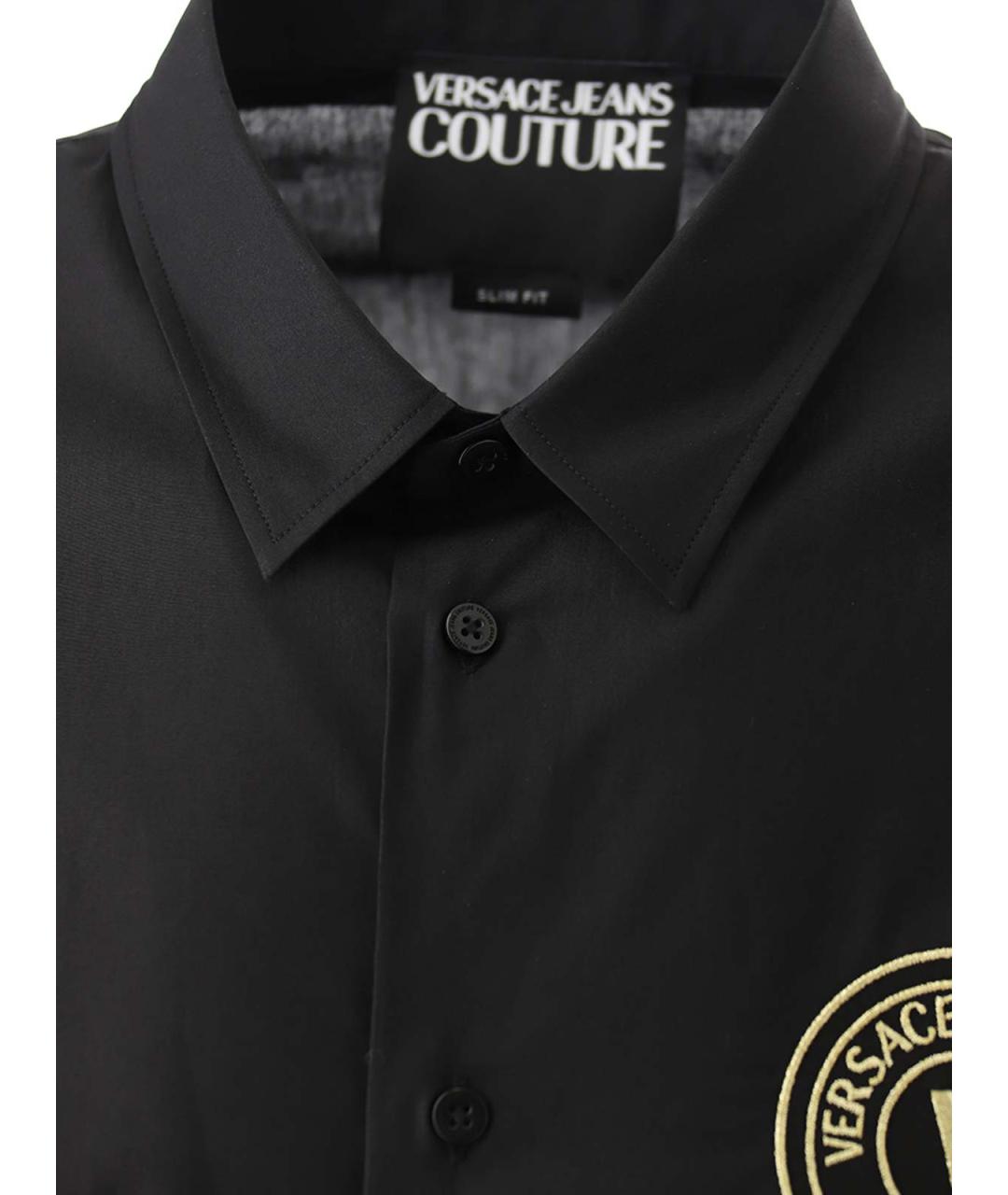 VERSACE JEANS COUTURE Черная хлопковая классическая рубашка, фото 5