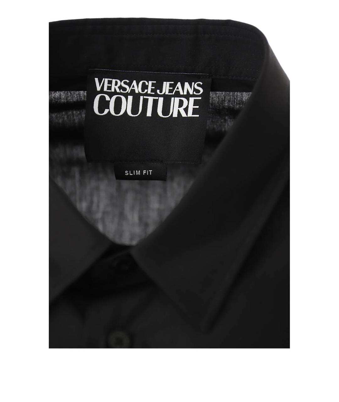 VERSACE JEANS COUTURE Черная хлопковая классическая рубашка, фото 3