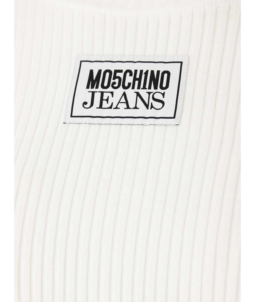 MOSCHINO JEANS Белая хлопковая футболка, фото 3