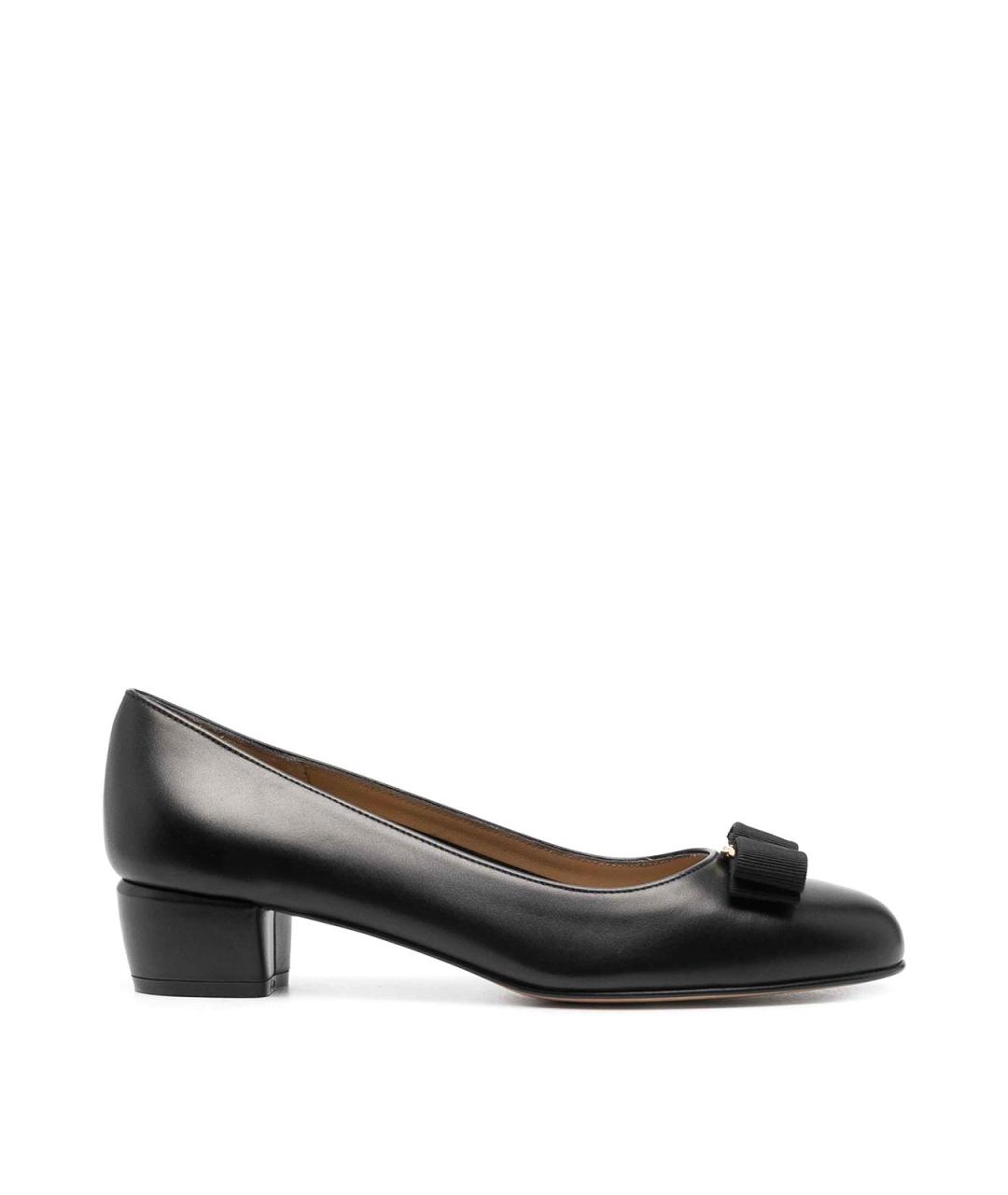 FERRAGAMO Черные кожаные туфли, фото 1