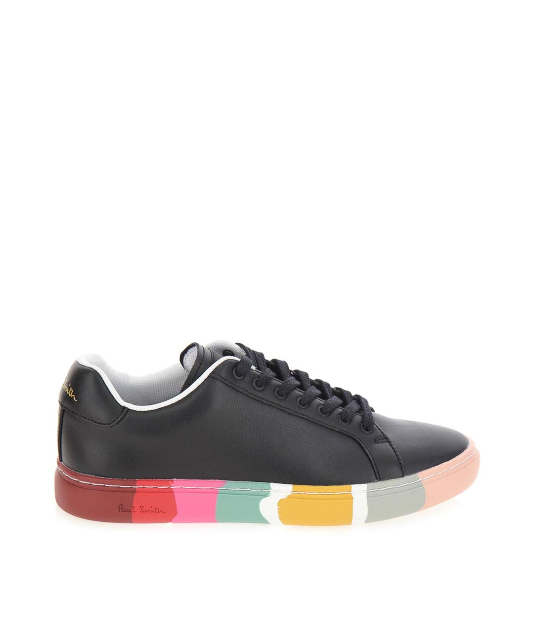PAUL SMITH Черные кожаные кроссовки, фото 1