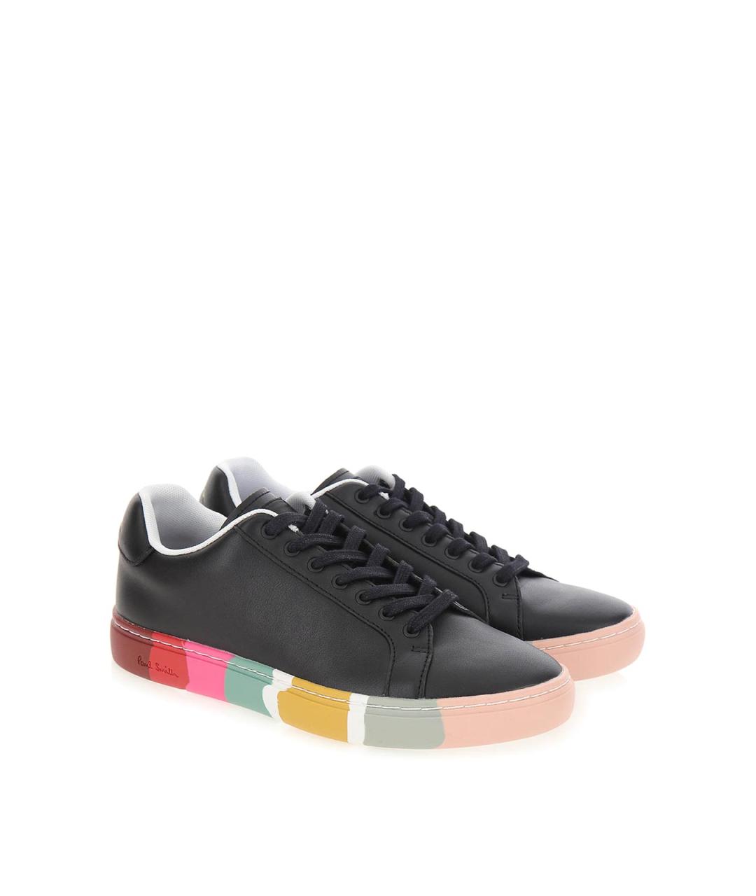 PAUL SMITH Черные кожаные кроссовки, фото 2