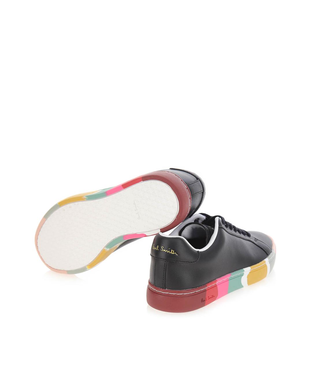PAUL SMITH Черные кожаные кроссовки, фото 4
