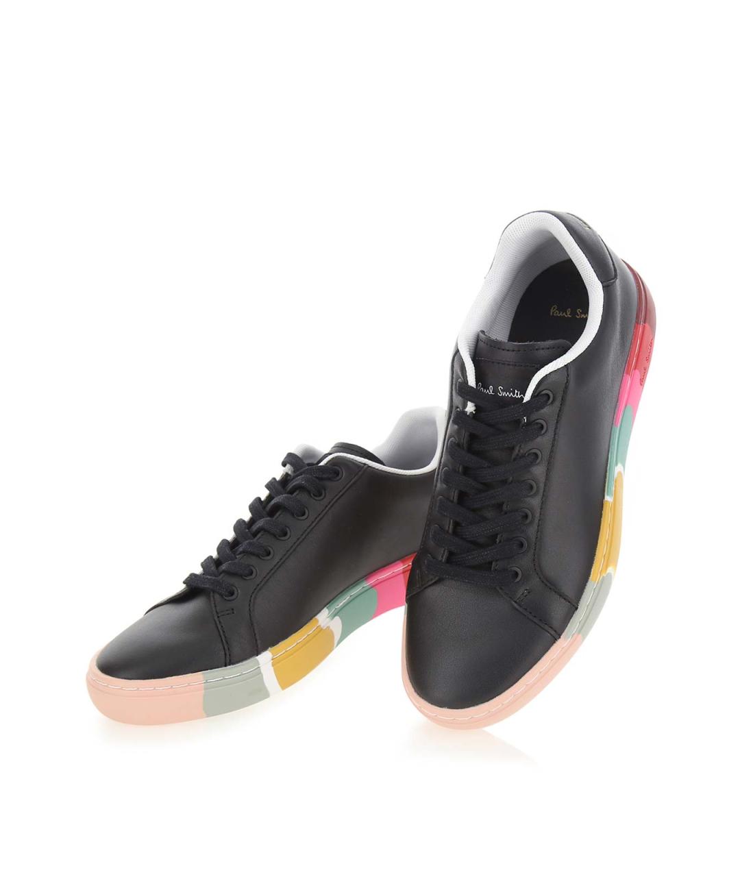 PAUL SMITH Черные кожаные кроссовки, фото 5