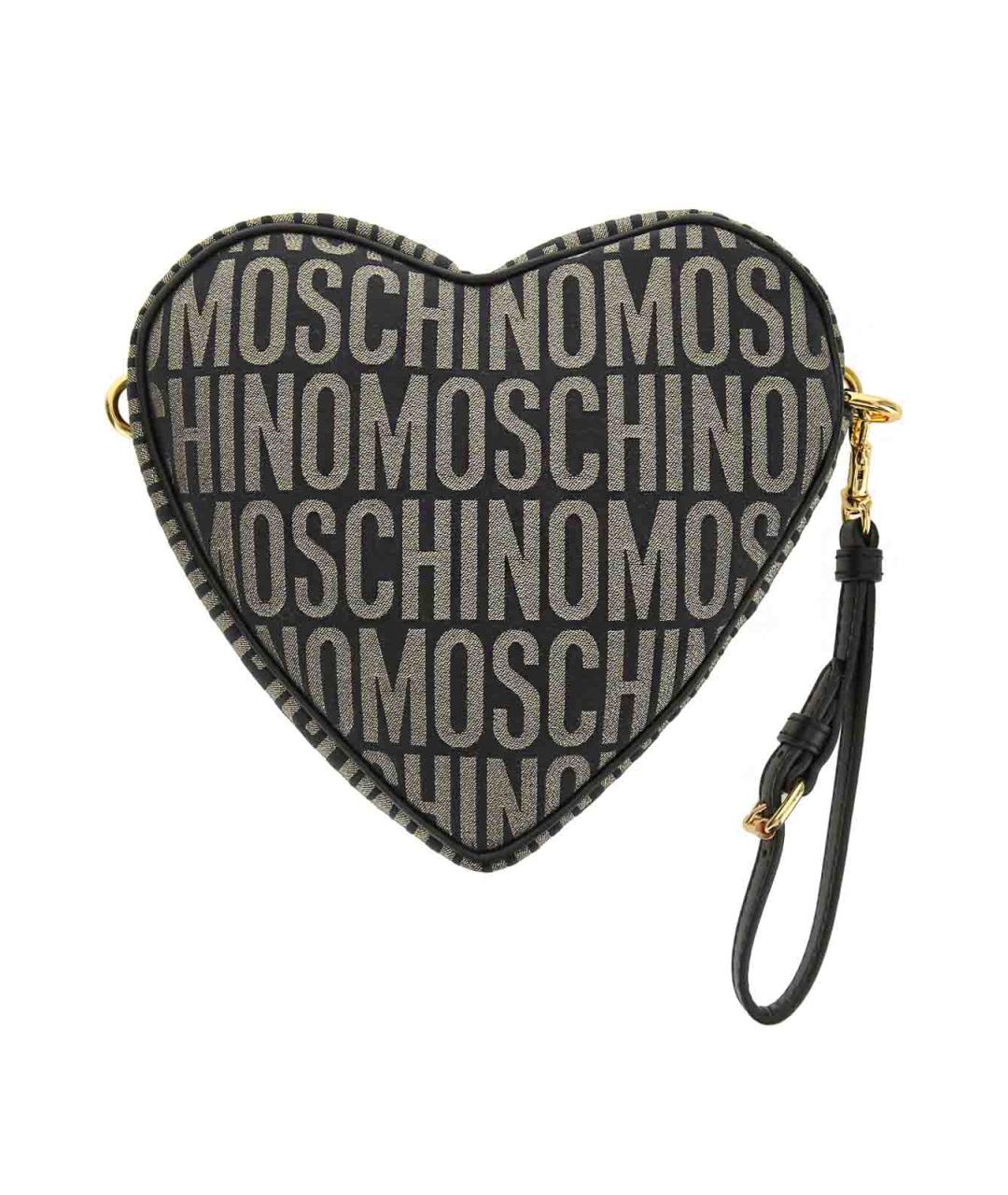 MOSCHINO Черная кожаная сумка через плечо, фото 3