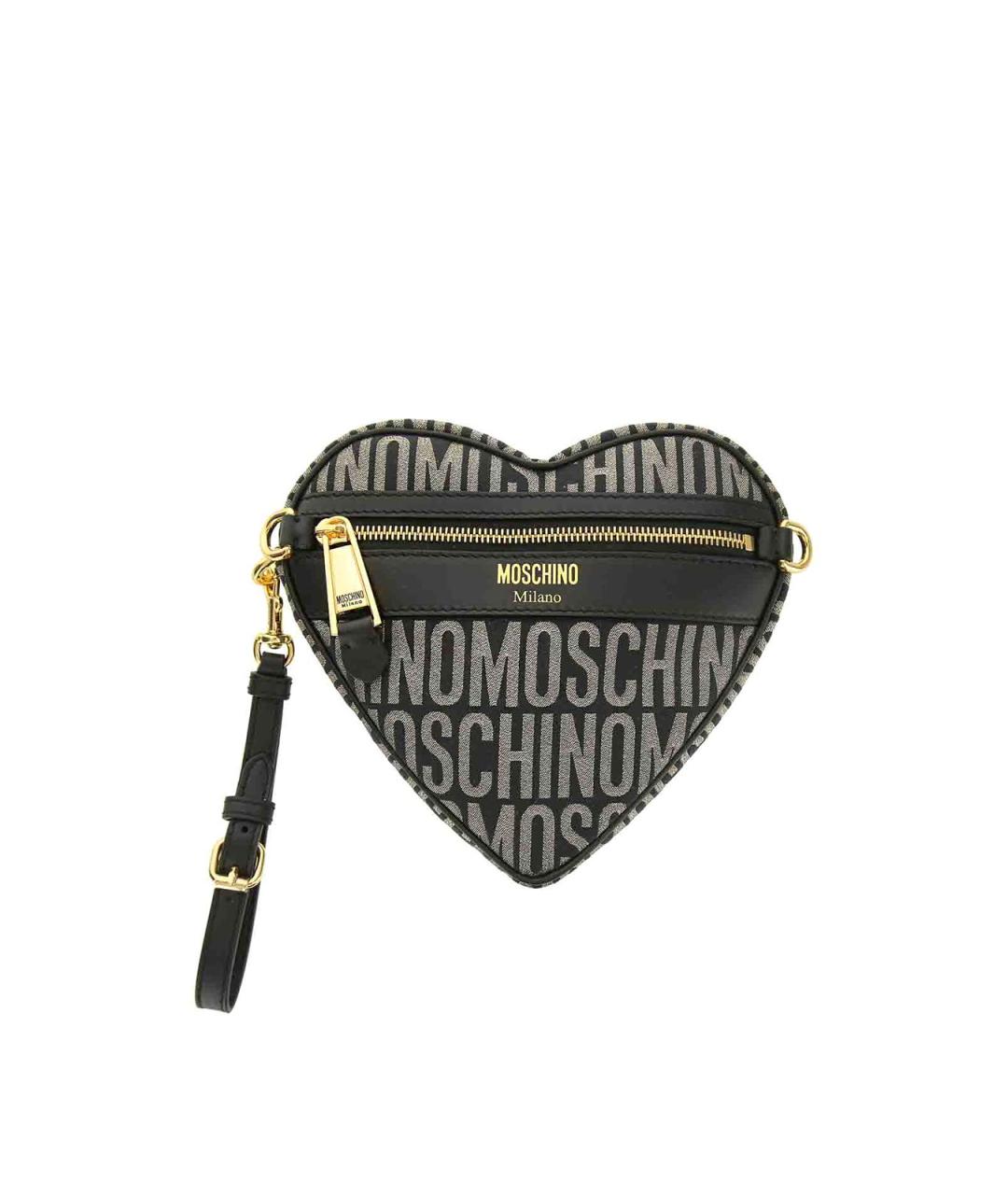 MOSCHINO Черная кожаная сумка через плечо, фото 1