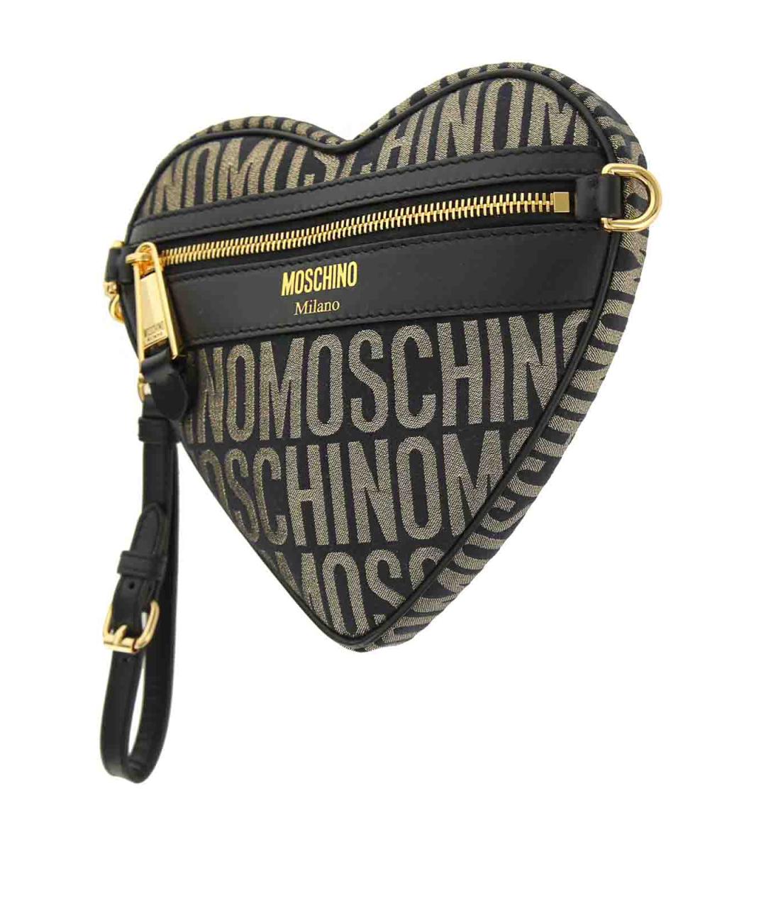 MOSCHINO Черная кожаная сумка через плечо, фото 2
