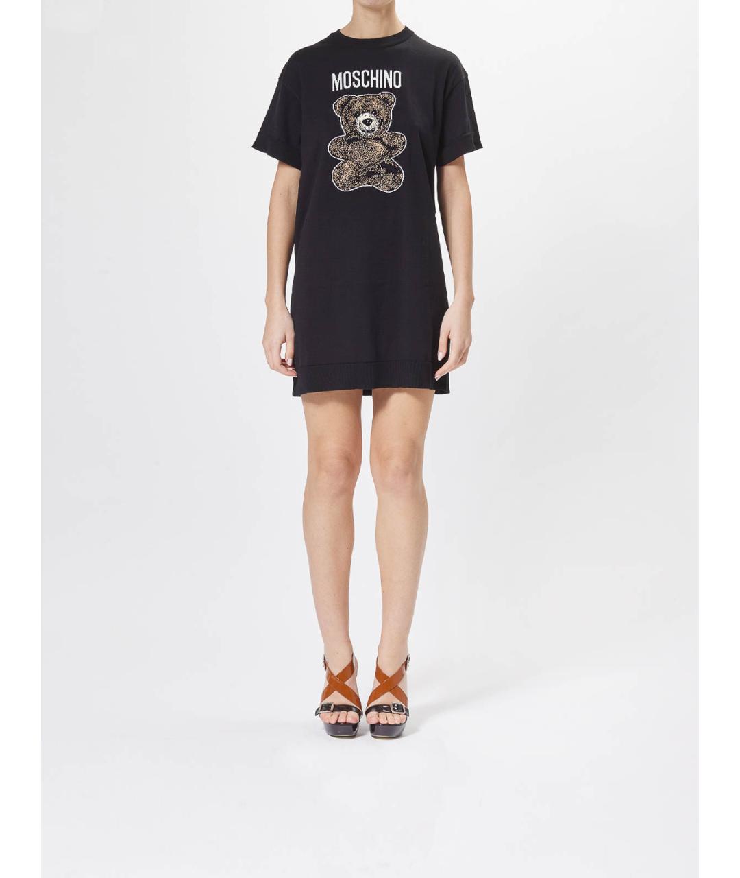 MOSCHINO Черное хлопковое повседневное платье, фото 2