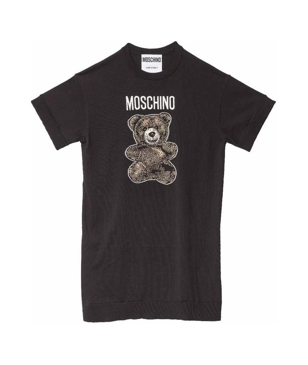 MOSCHINO Черное хлопковое повседневное платье, фото 1