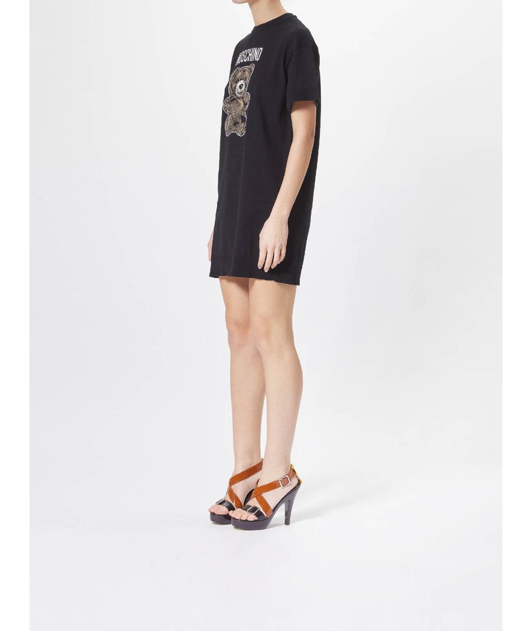 MOSCHINO Черное хлопковое повседневное платье, фото 3