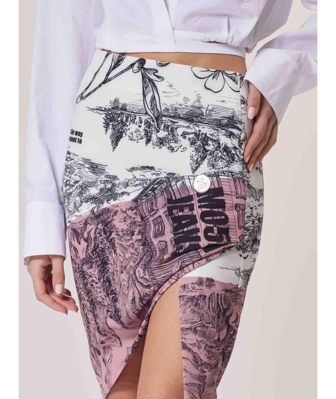 MOSCHINO JEANS Мульти полиэстеровая юбка миди, фото 5