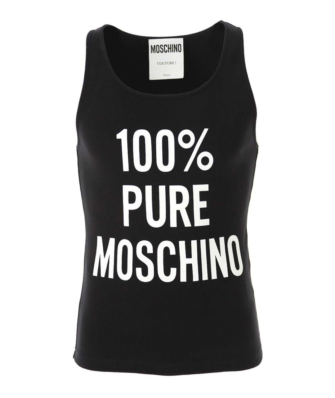 MOSCHINO Черная хлопковая майка, фото 1