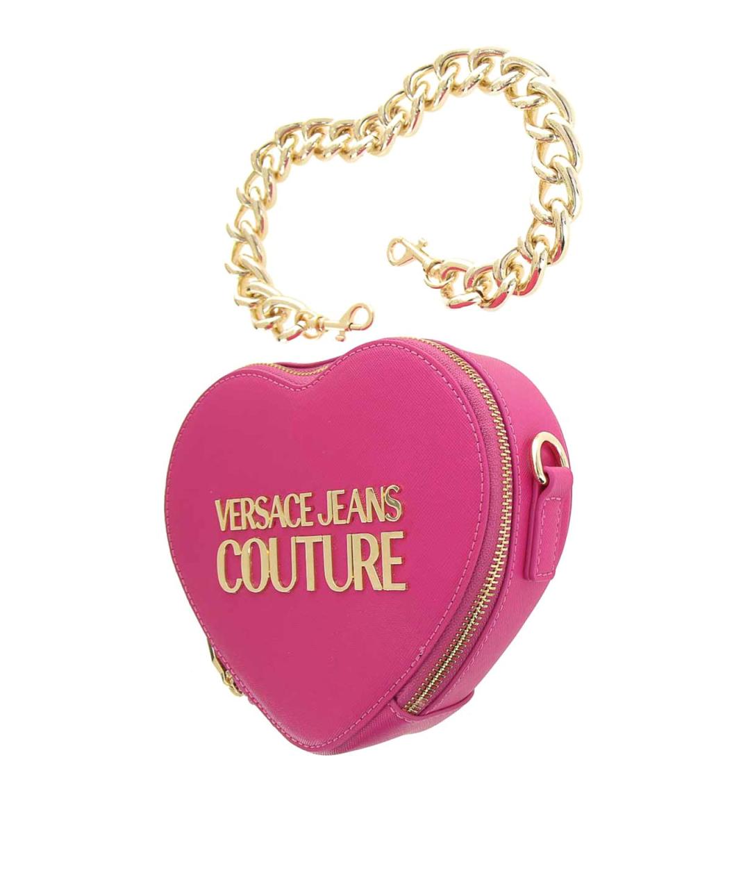 VERSACE JEANS COUTURE Розовая кожаная сумка через плечо, фото 1