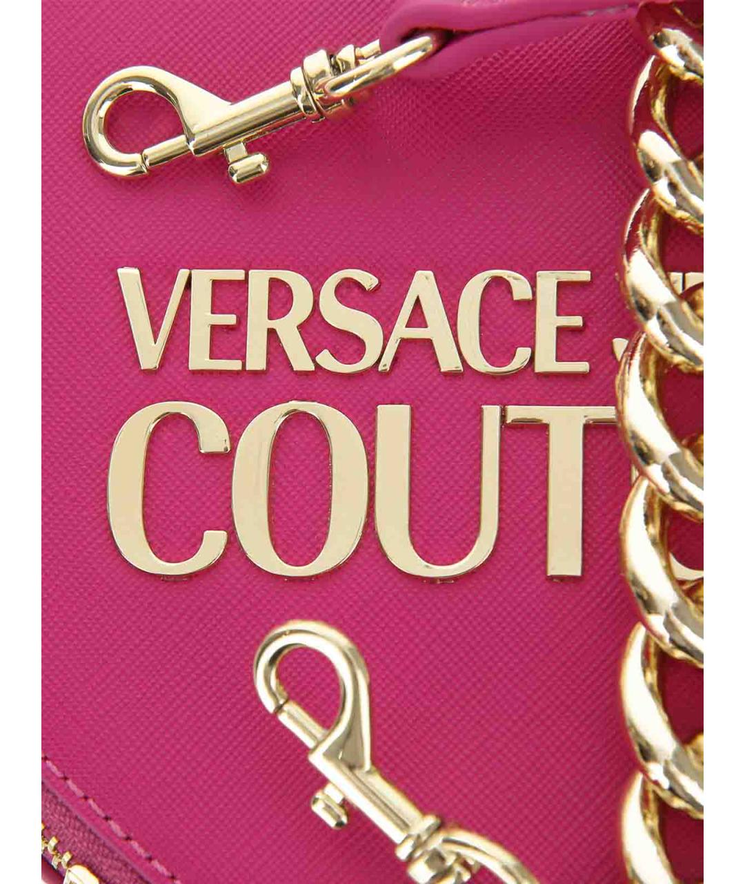 VERSACE JEANS COUTURE Розовая кожаная сумка через плечо, фото 6