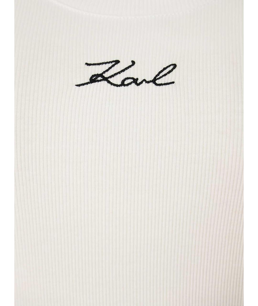 KARL LAGERFELD Белая хлопковая майка, фото 3
