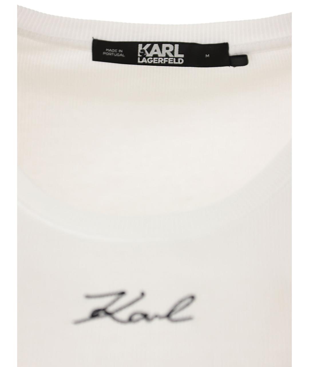 KARL LAGERFELD Белая хлопковая майка, фото 4