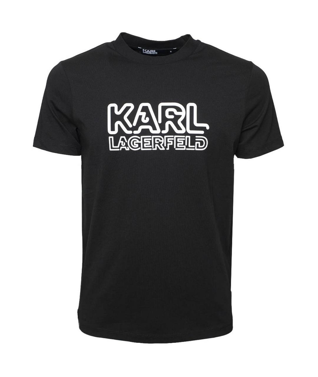 KARL LAGERFELD Черная хлопковая футболка, фото 1