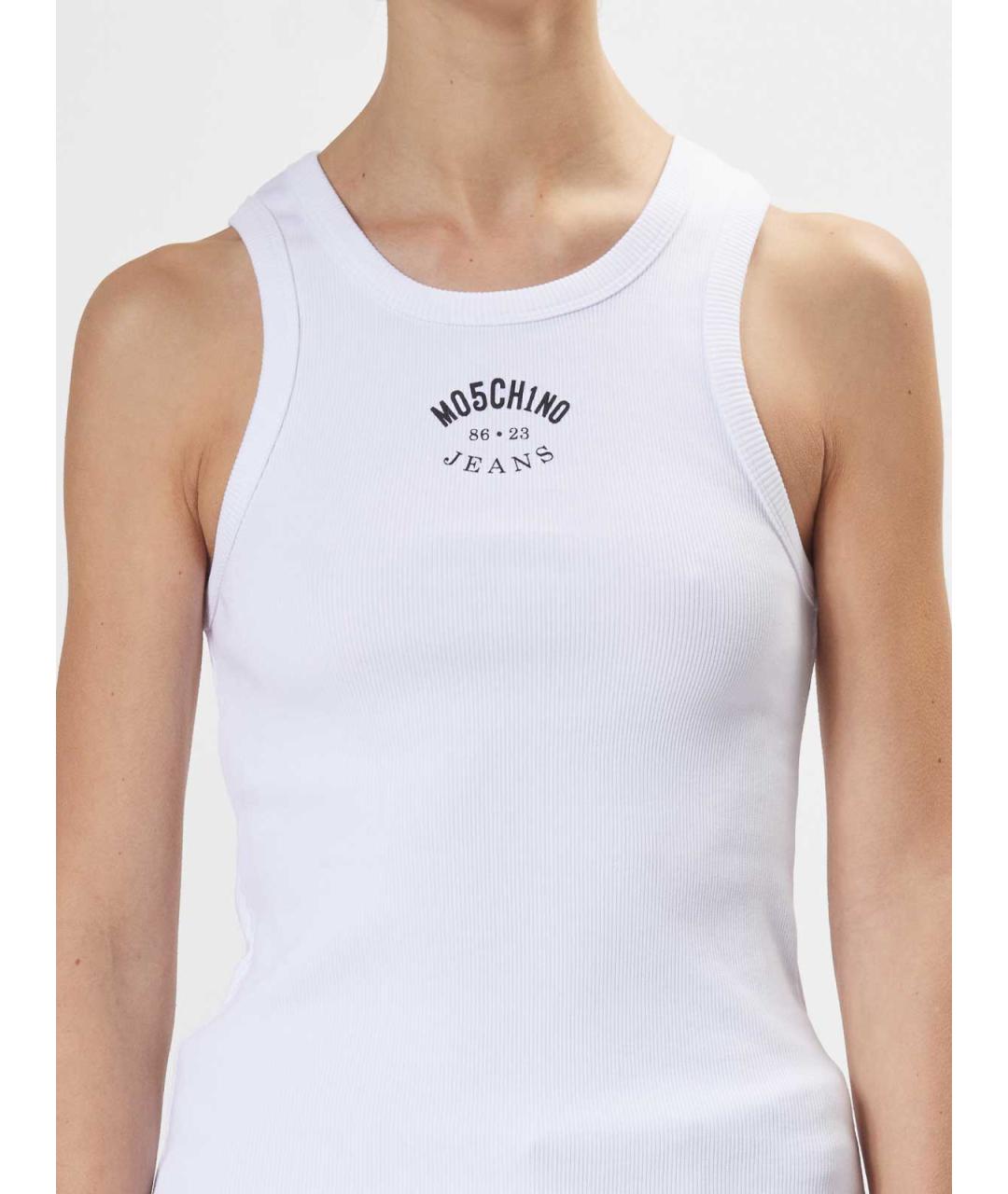 MOSCHINO JEANS Белая хлопковая майка, фото 5