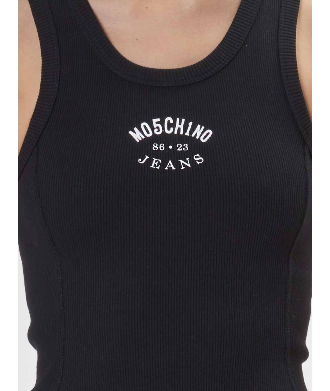 MOSCHINO JEANS Черное хлопковое повседневное платье, фото 5