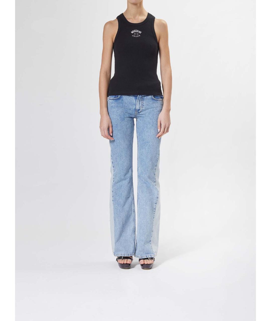 MOSCHINO JEANS Черная хлопковая майка, фото 2