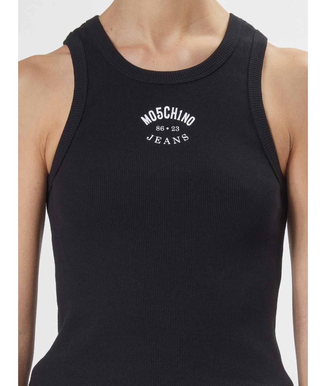 MOSCHINO JEANS Черная хлопковая майка, фото 5