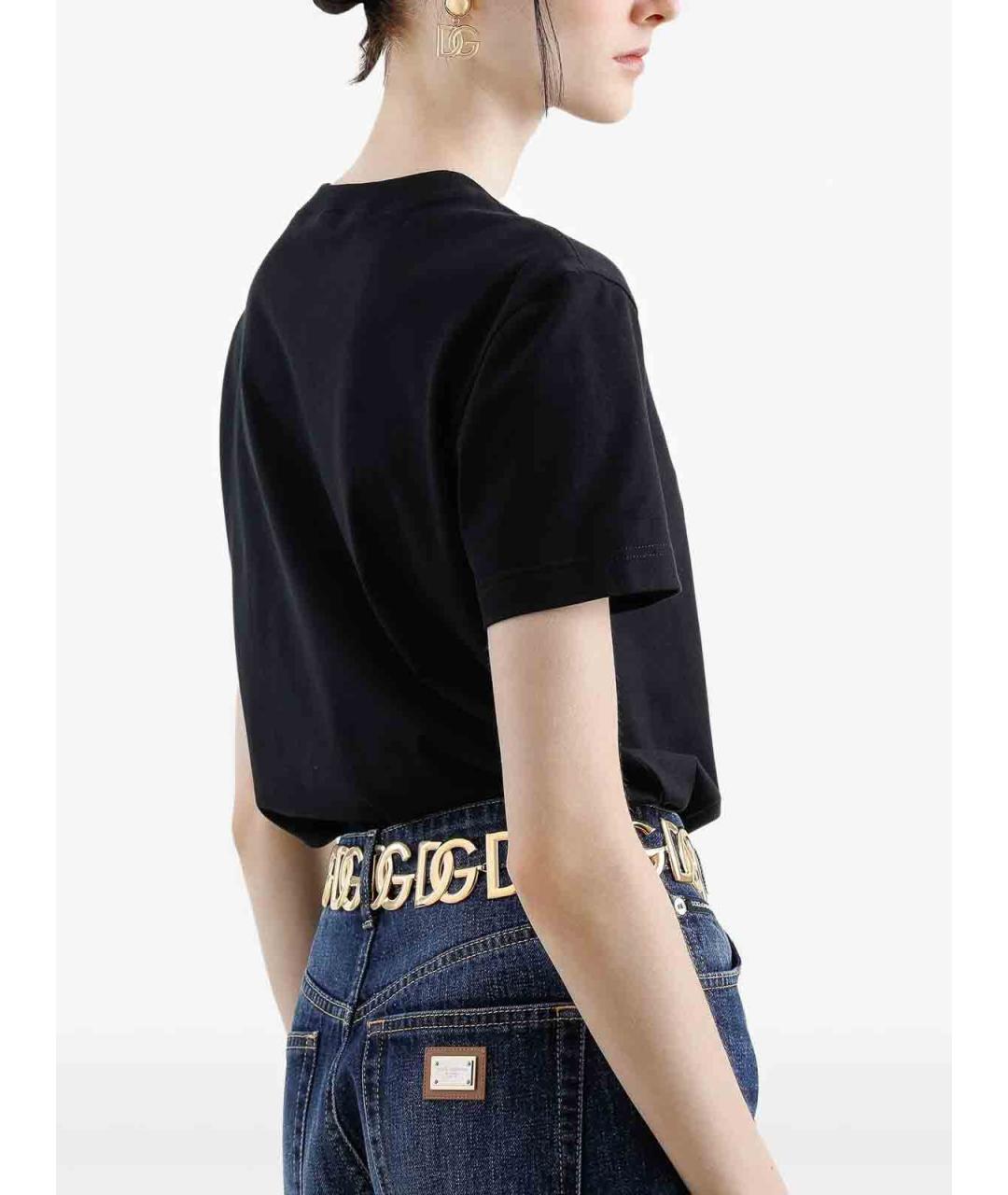 DOLCE&GABBANA Черная хлопковая футболка, фото 6