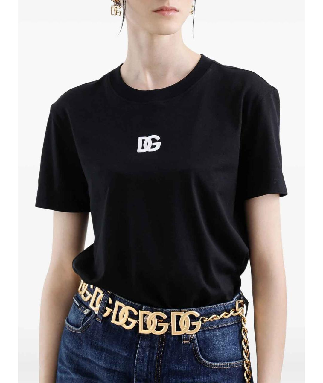DOLCE&GABBANA Черная хлопковая футболка, фото 5