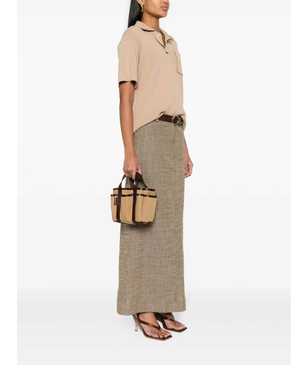 MAX MARA Коричневая тканевая сумка тоут, фото 3