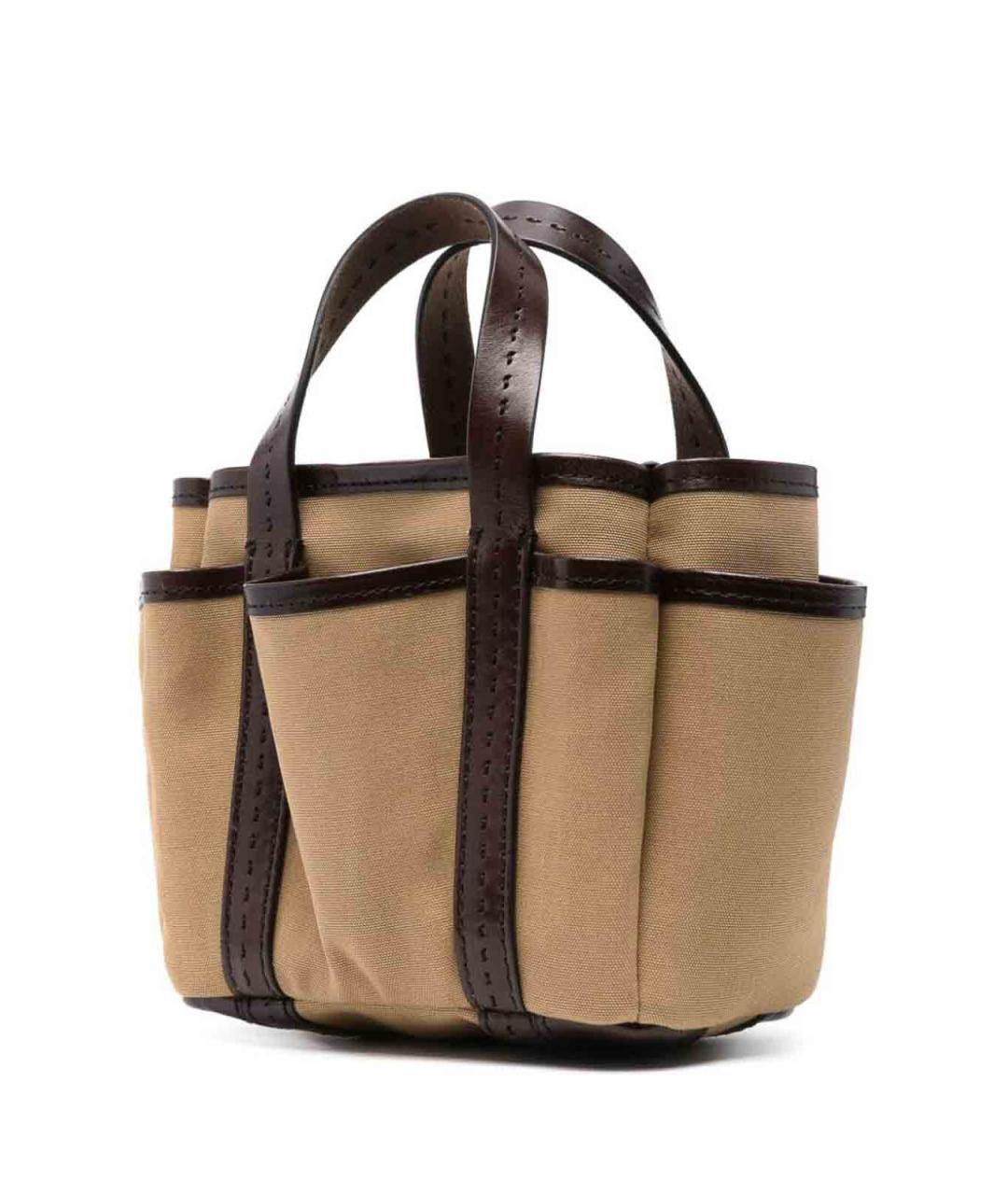 MAX MARA Коричневая тканевая сумка тоут, фото 5