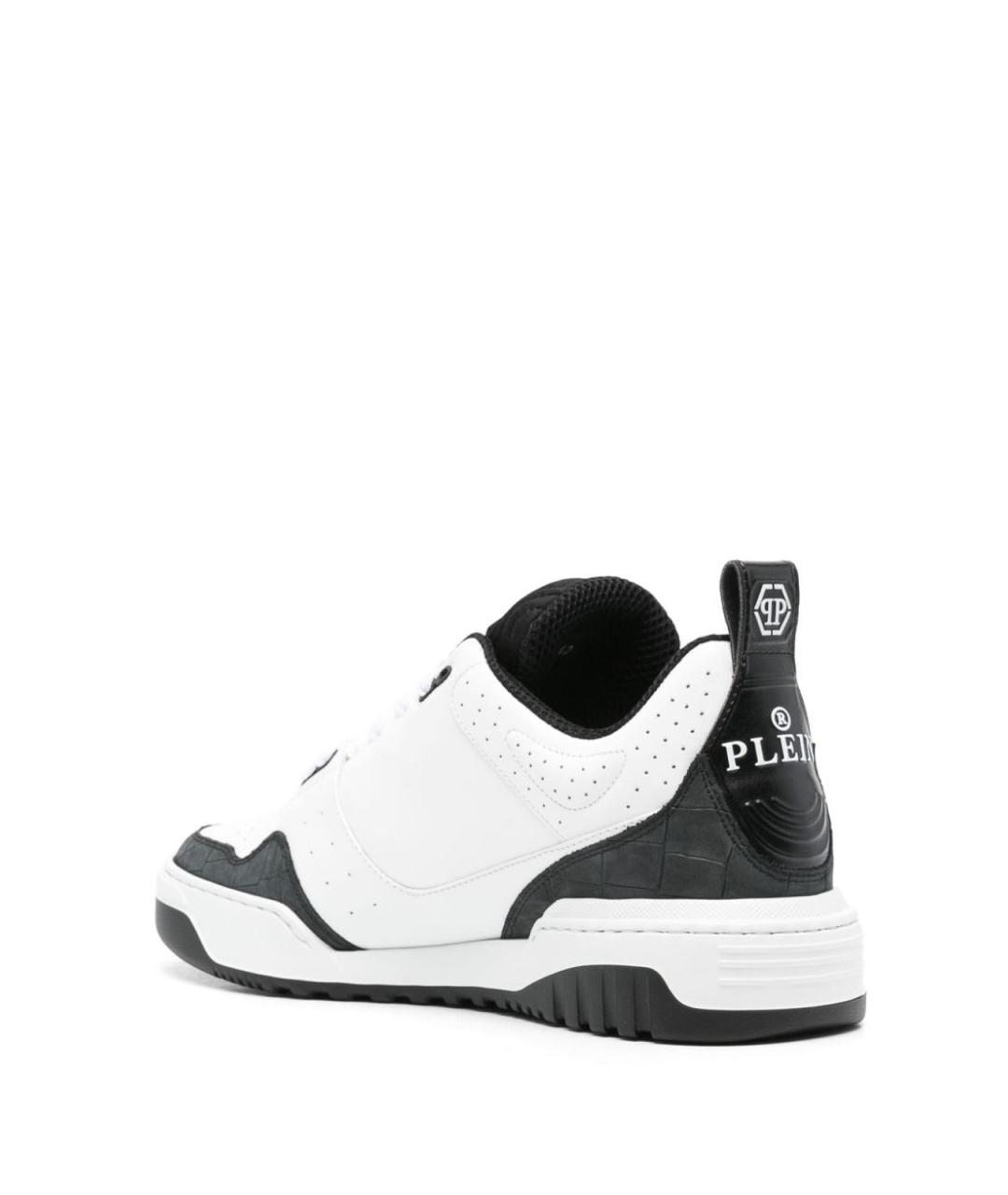PHILIPP PLEIN Белые кожаные низкие кроссовки / кеды, фото 4