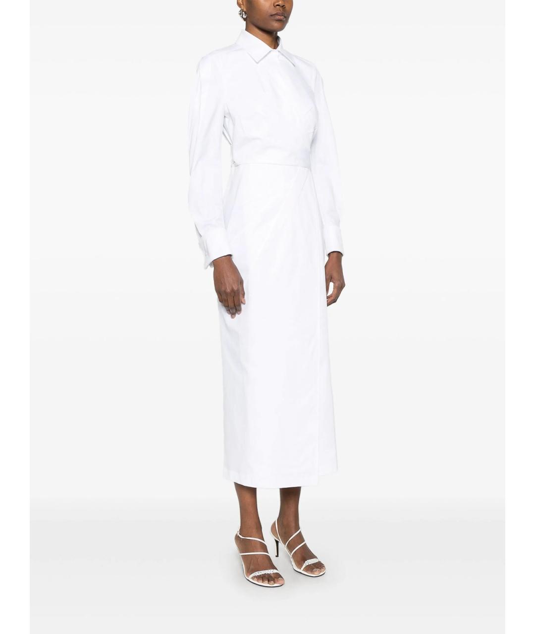 MAX MARA Белое хлопковое повседневное платье, фото 5