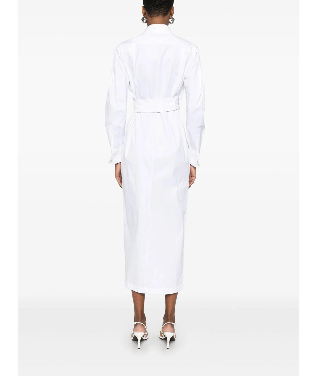 MAX MARA Белое хлопковое повседневное платье, фото 2