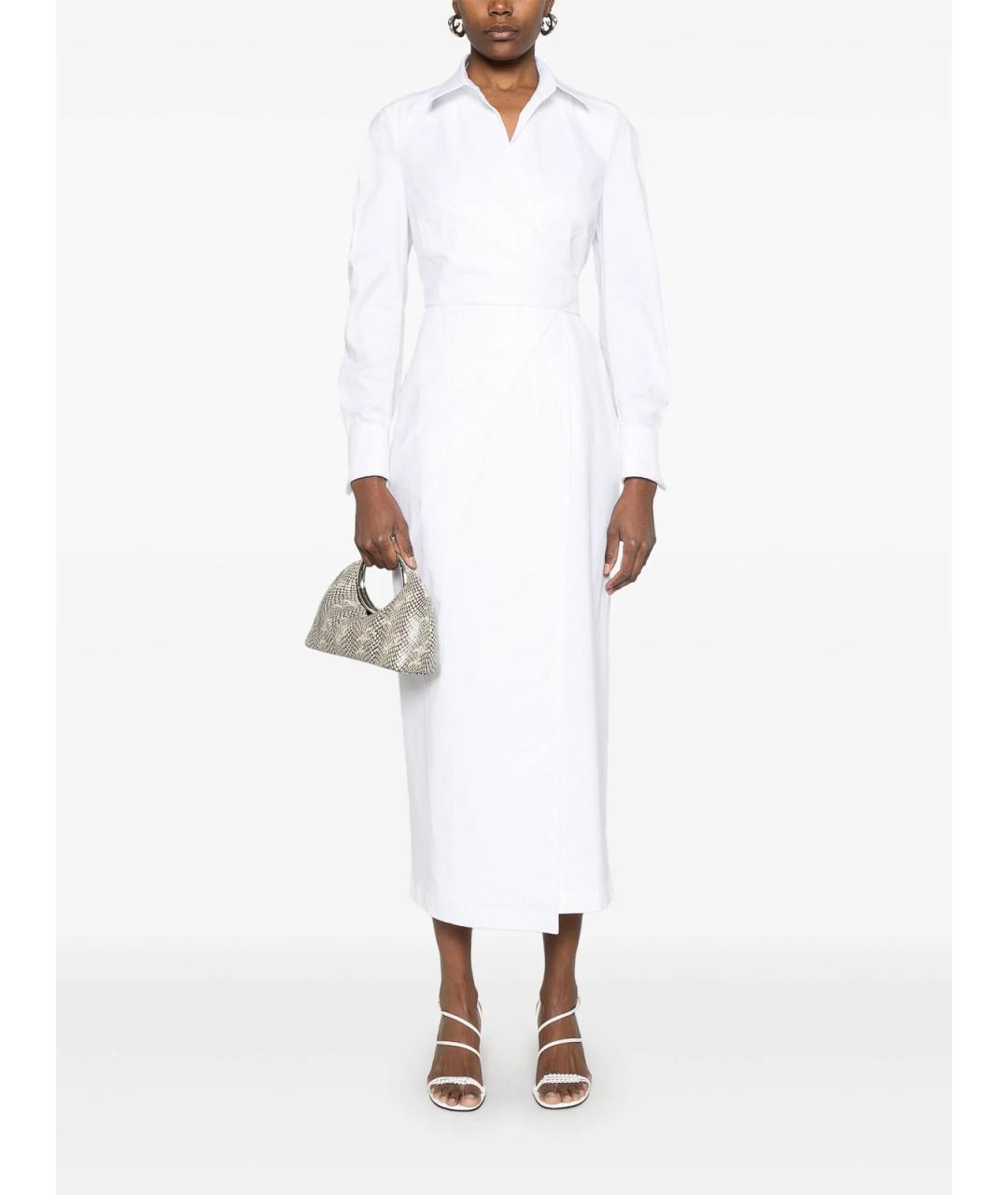 MAX MARA Белое хлопковое повседневное платье, фото 4