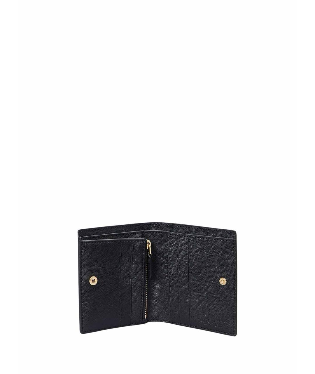 RALPH LAUREN Черный кожаный кошелек, фото 3