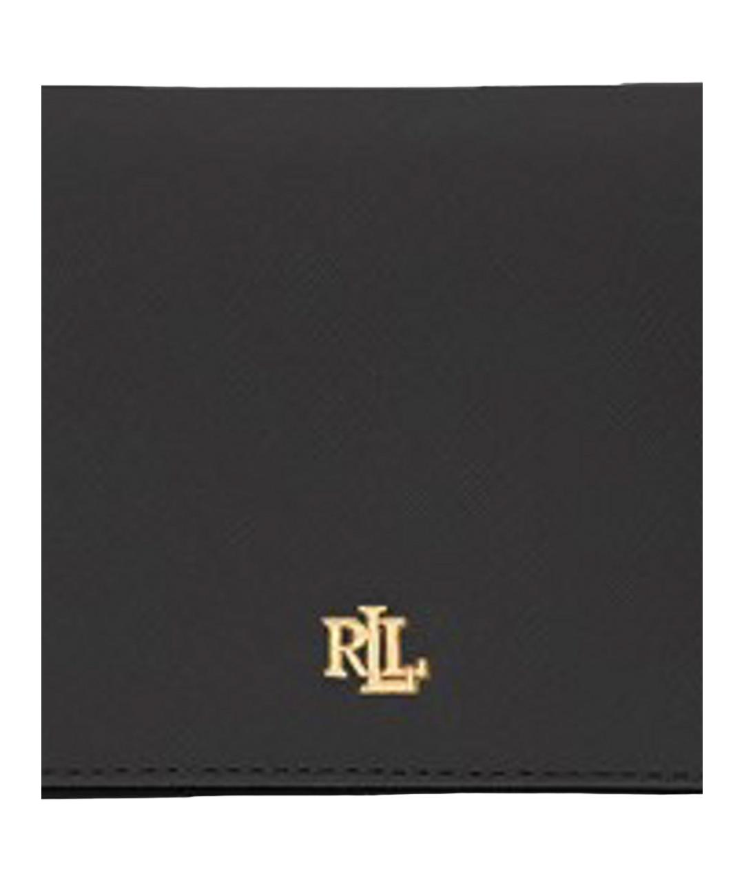 RALPH LAUREN Черный кожаный кошелек, фото 4