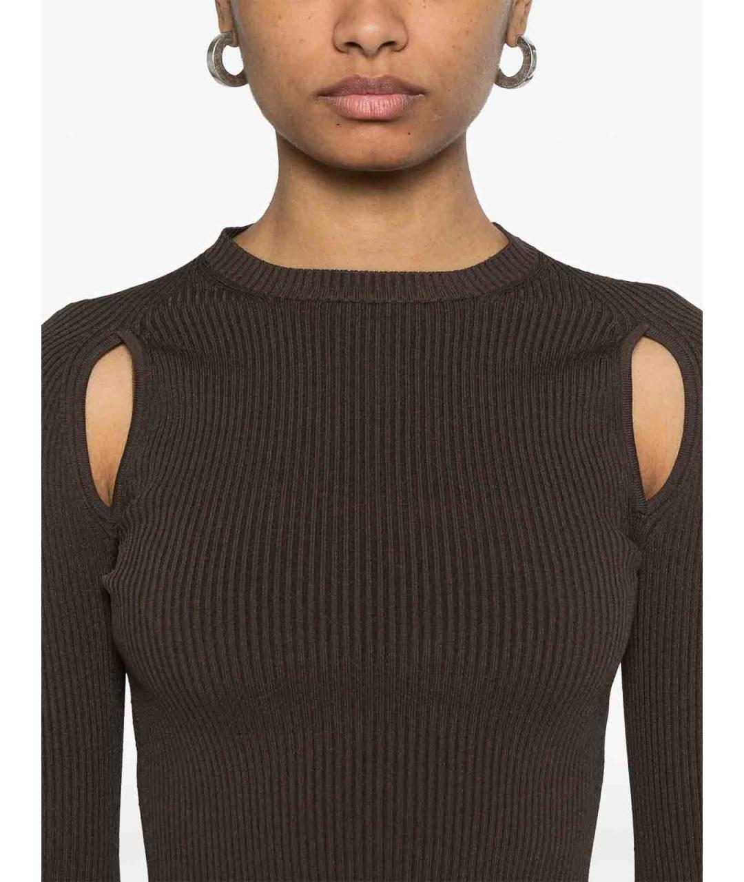 MAX MARA Коричневый хлопковый джемпер / свитер, фото 4