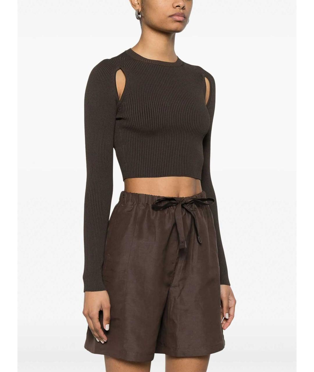 MAX MARA Коричневый хлопковый джемпер / свитер, фото 3
