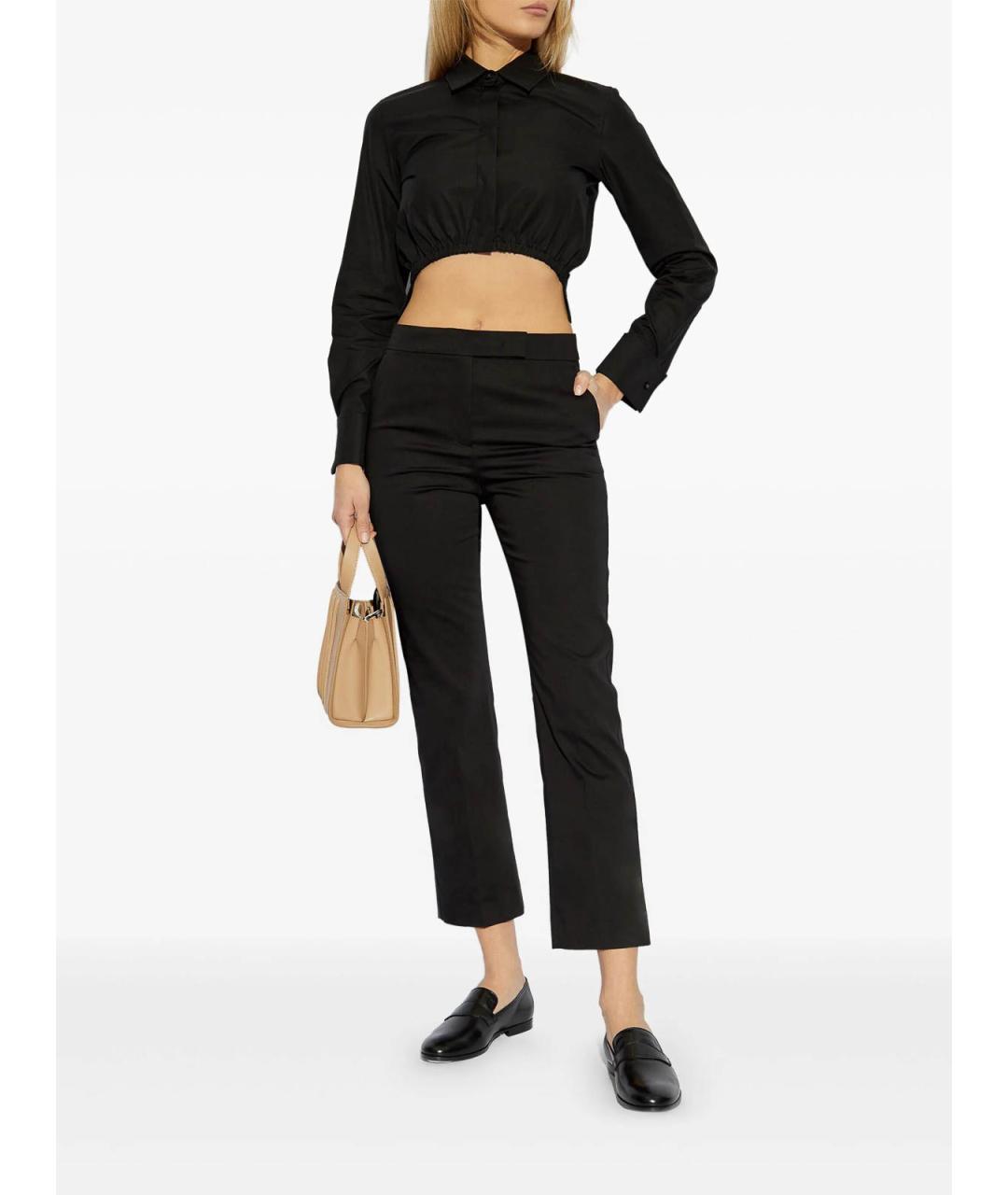 MAX MARA Коричневые хлопковые брюки узкие, фото 2