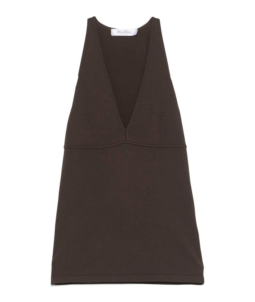 MAX MARA Коричневая хлопковая майка, фото 1