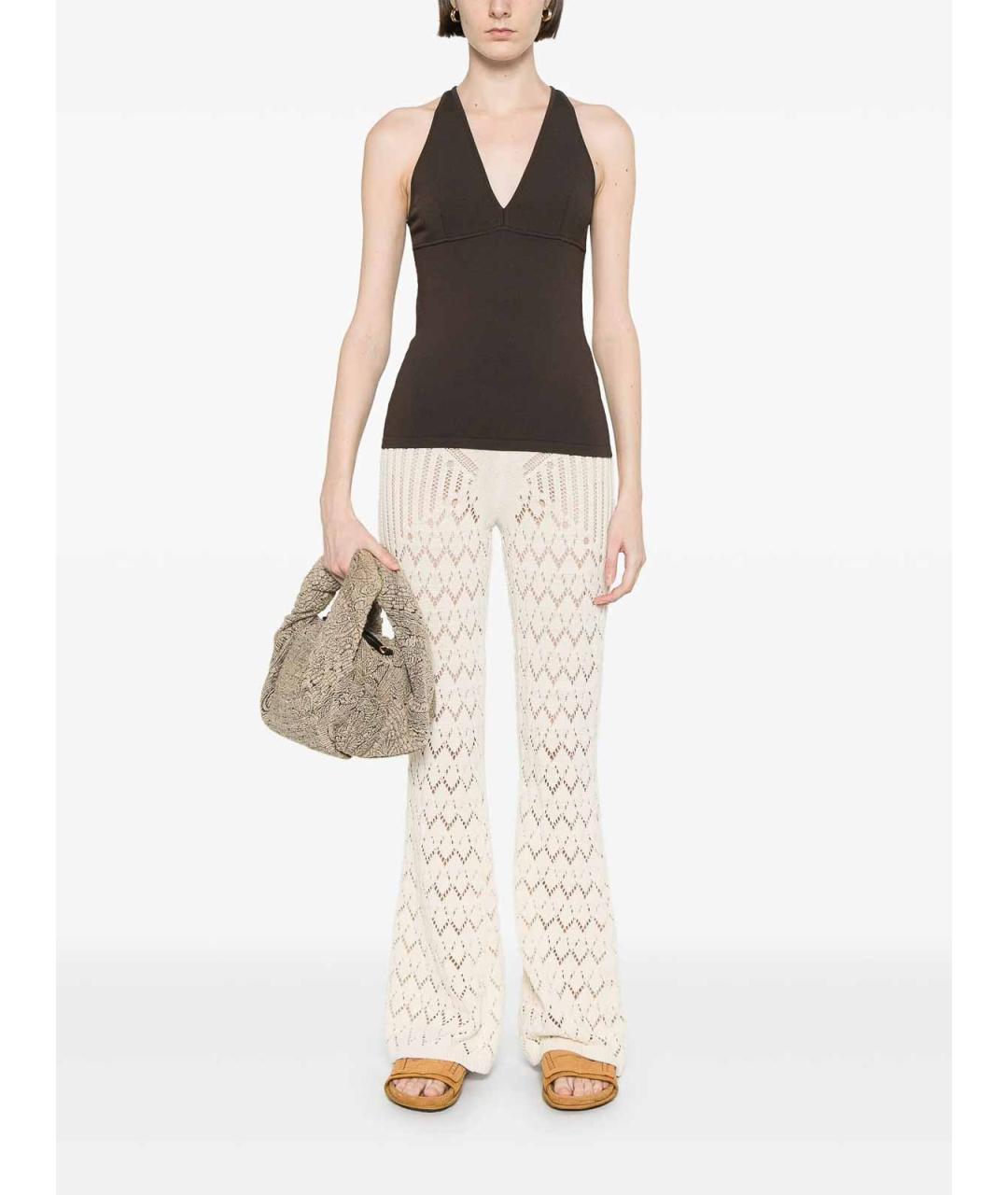 MAX MARA Коричневая хлопковая майка, фото 4