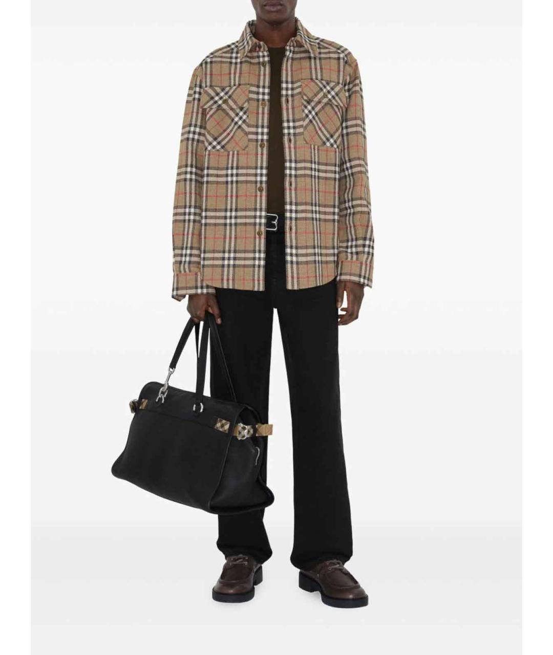 BURBERRY Бежевая хлопковая классическая рубашка, фото 5