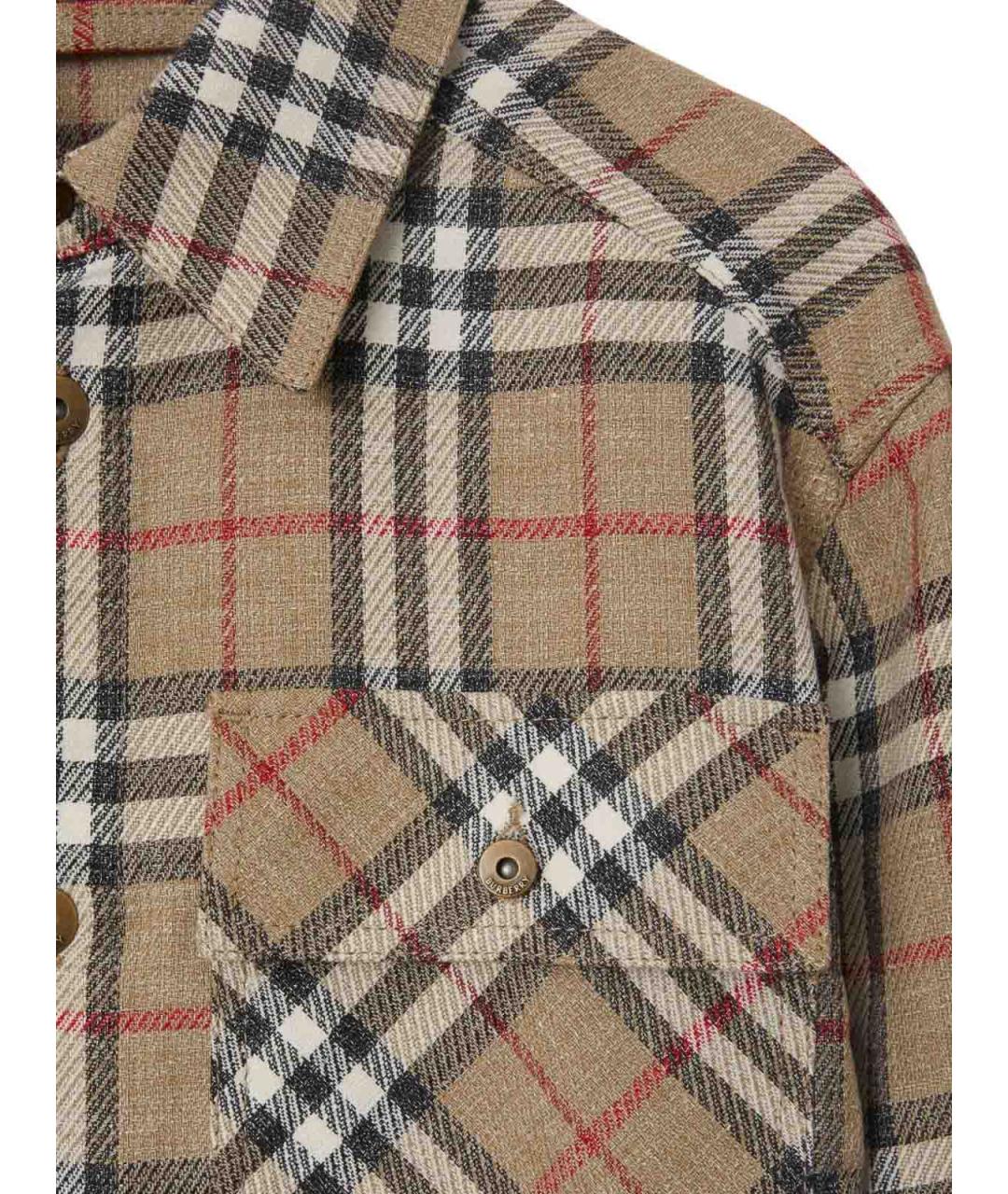 BURBERRY Бежевая хлопковая классическая рубашка, фото 6
