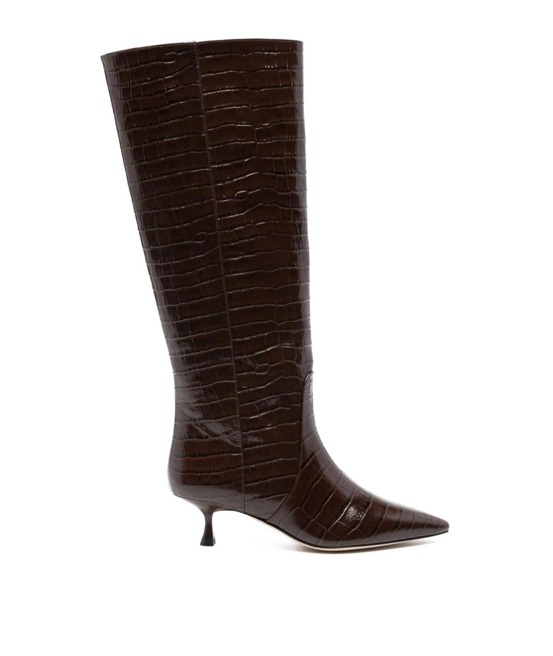 STUART WEITZMAN Коричневые сапоги из лакированной кожи, фото 1