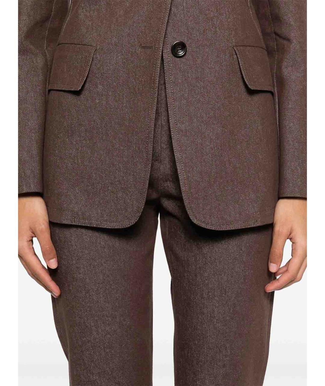 MAX MARA Серые хлопковые прямые брюки, фото 3