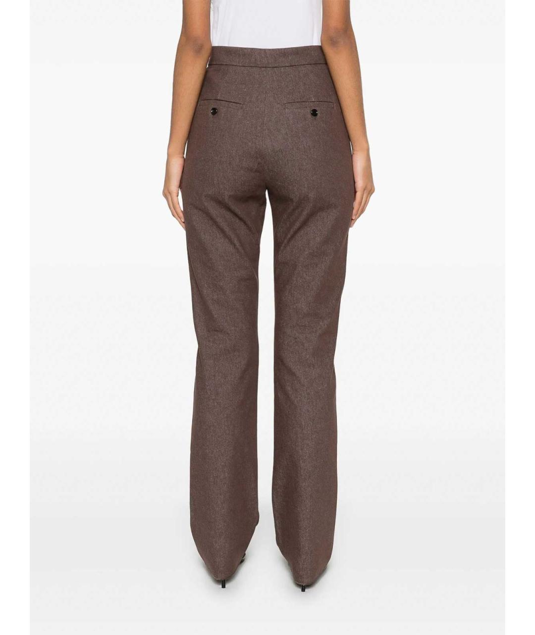 MAX MARA Серые хлопковые прямые брюки, фото 2