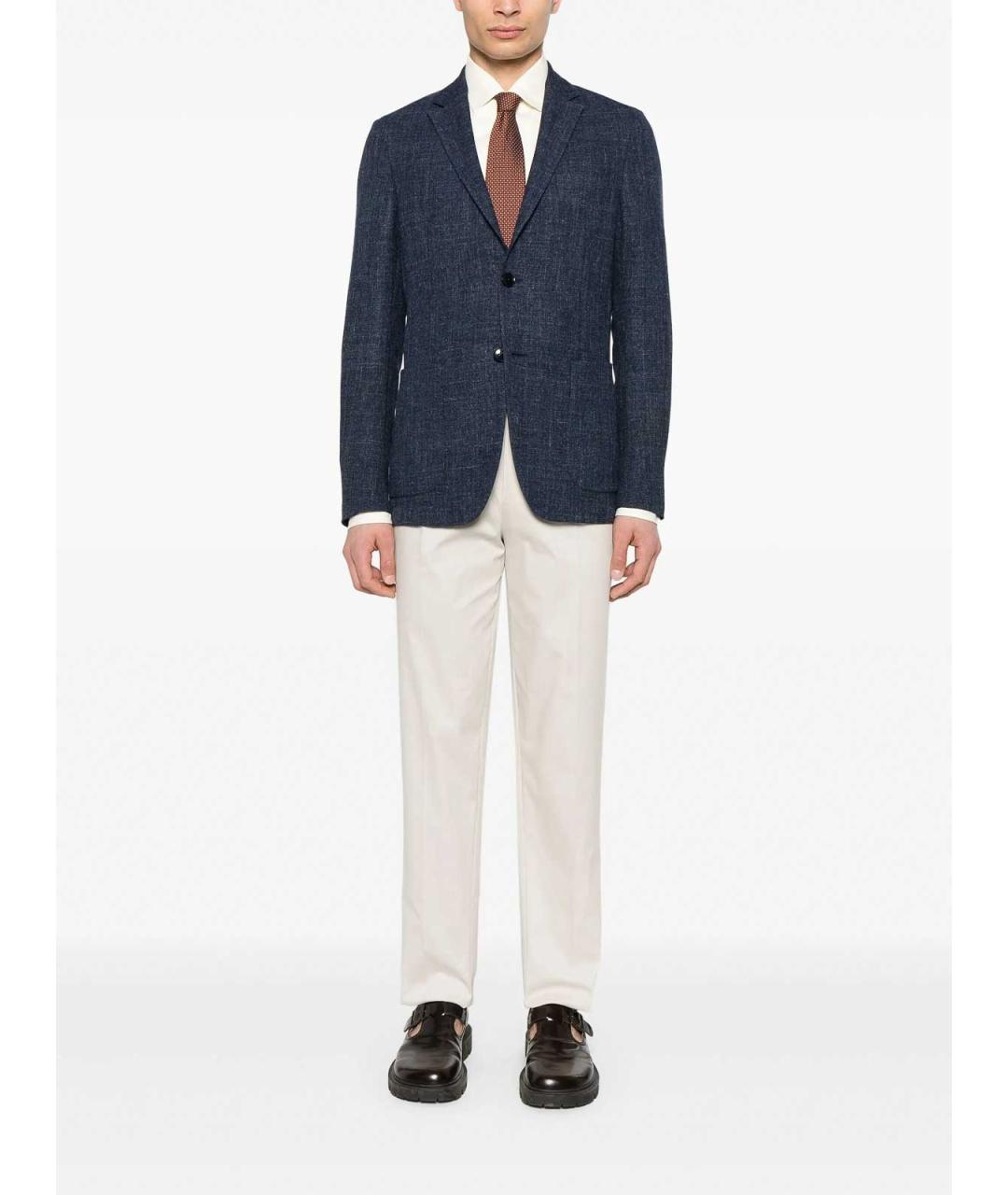 ZEGNA Бежевая хлопковая классическая рубашка, фото 3