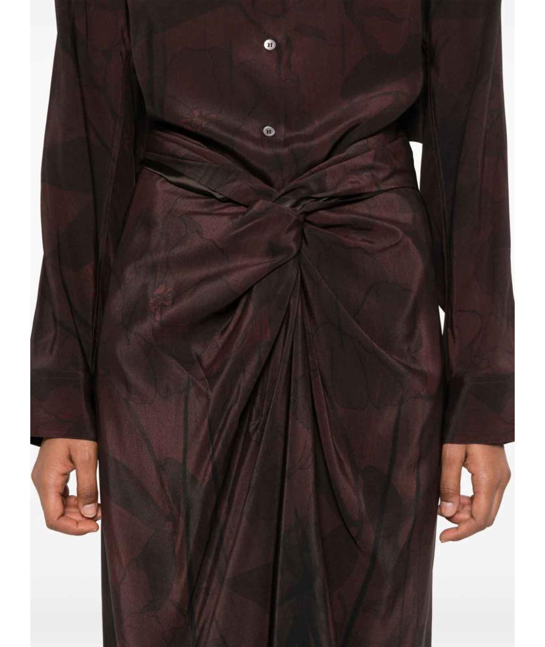 DRIES VAN NOTEN Коричневая вискозная юбка миди, фото 4