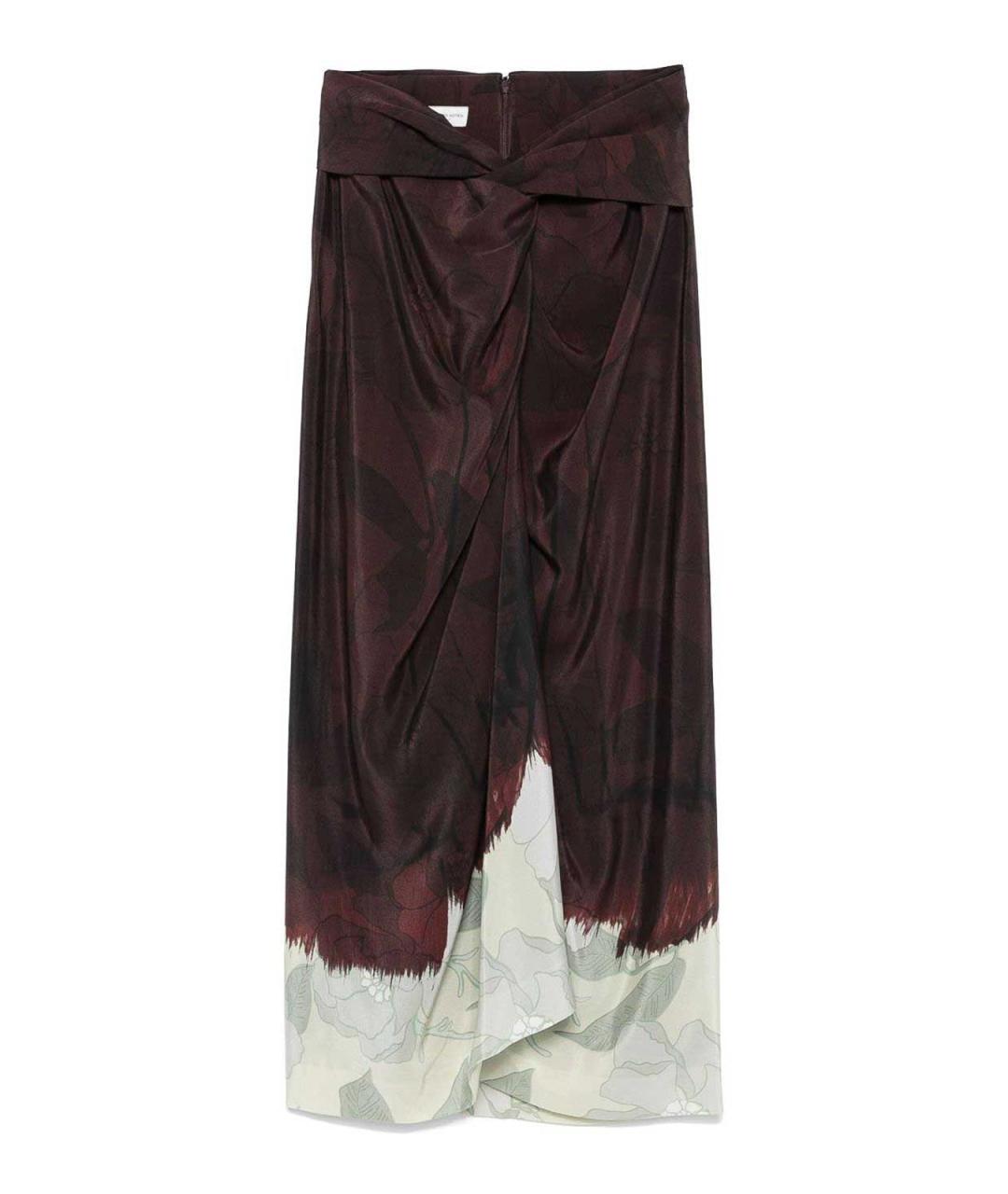 DRIES VAN NOTEN Коричневая вискозная юбка миди, фото 1