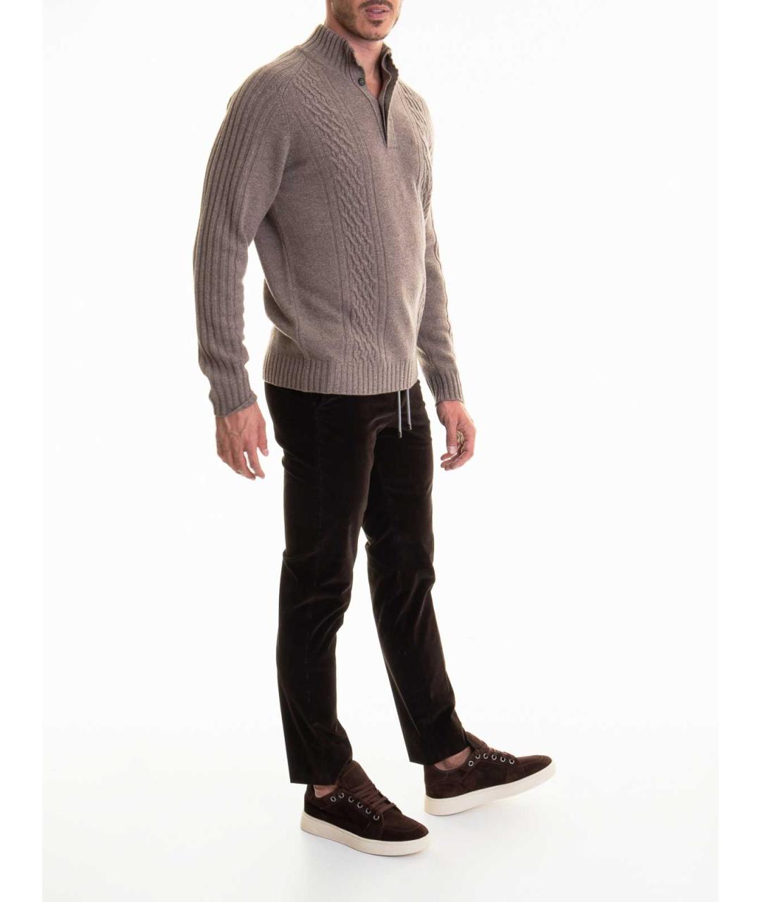 CORNELIANI Коричневый кашемировый джемпер / свитер, фото 2